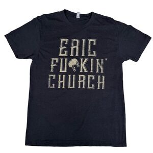 Eric Church Graphic T-Shirt Skull Outlaw Country Music Merch Black Medium